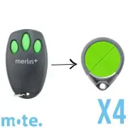 4 x Merlin+ C945 C940 Genuine/Original Garage/Gate Door Remote MR600 MR650 MT60