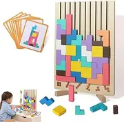 Cilymall Wooden Stacking Puzzle Toy, Woodens Russian Blocks Puzzle, Wooden Mind Puzzles, Block Puzzles Board, Stress Relief & Brain Teaser Game (2PCS)