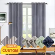 Blockout Curtain Panel Morocco Textured Eyelet Curtains Energy Saving 220cm Drop