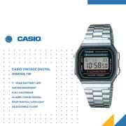 GENUINE Casio A168WA-1W Classic Vintage Stainless Steel Digital Watch Unisex NEW
