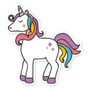 Rainbow Unicorn, Vinyl Decal Sticker, Indoor Outdoor, 3 Sizes, #7887