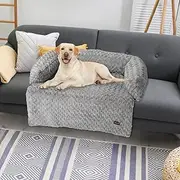 PaWz Dog Couch Protector Furniture Sofa Cover Cushion Washable Removable Cover M, Furniture Protector, Pet Bed Couch Cover, Head and Neck Support, Detachable Bolster, Machine Washable, Grey