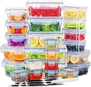 Stelive 24 Pack Food Storage Container Set, Leak Proof Lunch Boxes, Microwave, Dishwasher & Freezer Safe, BPA-Free Clear Plastic Storage Containers for Home & Kitchen Organization with Labels & Pen