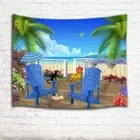 Blue Sky Sea Vacation 3D Wall Hang Cloth Tapestry Fabric Decorations Decor