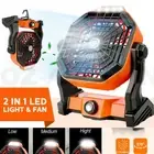 2in1 Outdoor Camping Fan LED Light Portable Tent Lantern USB Rechargeable w/Hook