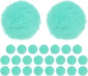 uxcell 25-Pack Faux Fur Pom Poms, 1.2 Inch/ 1.6 cm Soft Fluffy Pompoms Balls Faux Rabbit Fur with Elastic Loop for Hats/Bags/Keychains/Knitting Accessories/DIY Crafts [Mint Green]
