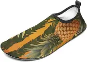 [BTCOWZRV] Water Shoes for Women Men Tropical Pineapple Water Sports Shoes Slip-on Breathable Lightweight Athletic Aqua Sock