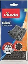 Vileda Glitzi Power INOX Steel Sponge for Stubborn Dirt, 2 Pieces