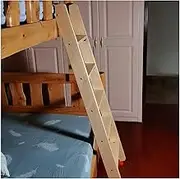 Wood Twin Bunk Ladder with 10cm Wide Rungs & Hook Brackets & Anti-Slip Foot Pads, Replacement Loft Bed Ladder Only, Camper Dorm Raised Bed Ladder, Kids Bedroom Bookstore (Size : 13