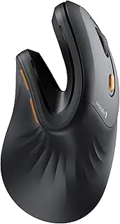 Ergonomic Vertical Mouse, EM11 NL Bluetooth Rechargeable Mouse Wireless, Ergo Mouse with 3 Multi-Device for PC/Notebook/Laptop, 2.4GHz Optical Mouse for Windows, Mac OS Black