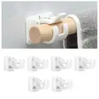 6PACK Curtain Rod Bracket Self Adhesive Hook Holders Curtain Pole Wall Brackets