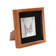 Nicola Spring Acrylic 3D Box Photo Frame with 4" x 4" Mount - 8" x 8" - Dark Wood
