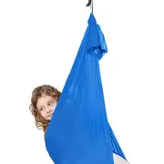 (Dark Blue)Children Elastic Hammock Indoor Outdoor Kids Sensory Swing Home BT