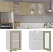 Hanging Glass Cabinet Sonoma Oak 40x31x60 cm | Durable Engineered Wood Kitchen Storage with Spacious Shelves & Cleanable Glass Door