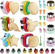 32PCS Sandwich Cutter Set, Stainless Steel Uncrustable Sandwich Maker Decruster, Sandwich Cutters for Kids Lunch, Lunch Box Accessories, Cookie Cutters Fruit Vegetable Cutter for Boys Girls