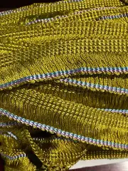 Vintage Yellow Gold Wool Brush Fringe Tassels Trim 3/4 in [By the Yard ]