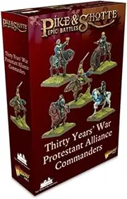 Warlord Games Protestant Alliance Commanders Epic Scale Plastic Miniatures for Black Powder Highly Detailed Thirty Years War Era for Table-top Wargaming