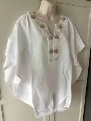 CHICO'S Linen Blend Tie Front Blouse Top-NWT-Chico's SZ 3P