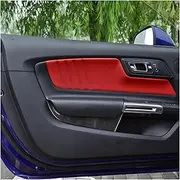 Compatible for Mustang -GT 2015-2020 Real Carbon Fiber Front Door Panel Decorative Cover Car Interior Decoration Accessories Sticker