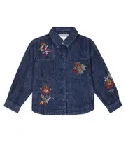 [The New Society] The New Society Florencia embroidered denim overshirt Y 8 blue