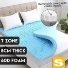 7-Zone 8cm Deluxe Memory Foam Mattress Topper Cool Gel Bamboo Fabric Single