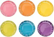 French Bull Melamine Assorted Plates-6 Piece Set -Melamine Dinnerware-Platter, Serving, Party, Platter, Dish (6" Appetizer Plate, Fringe)
