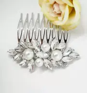 2X Silver tone hair comb bridal wedding crystal rhinestone hair accessories ha36