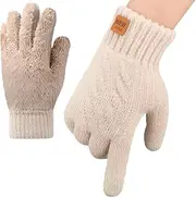 [ytorgr] Winter Thermal Gloves for Women Warm,Fleece Knitted Gloves Touch Screen Gloves for Outdoor Sports Running Cycling