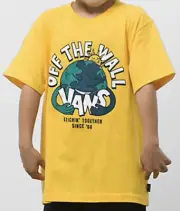VANS Kids OTW Stuck Together SS Tee VN0A7XWT Lemon Chrome Yellow Size 7/XL