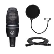 AKG C3000 Large-diaphragm Condenser Microphone with Pop Filter & XLR Cable