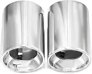 Compatible For BMW X1 F48 2016-2021 Muffler Tip Tailtip Replacement Exhaust System Nozzle Exhaust Cover(Silver-2PCS)