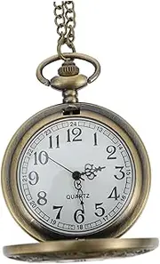 [ANDRESLAD] Vintage Hanging Pocket Watch with Chain Stylish Roman Numerals Design Practical for Everyday Use present for Men Women with Delicate Link Chain