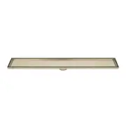 Radiant Tile Insert Linear Shower Grate 600mm (74mm outlet) Brushed Nickel 316-B