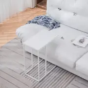 C Type Single Layer MDF Iron Rectangle White Triamine Side Table White Spray