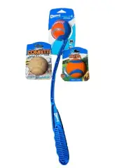 Chuckit Junior Medium 18" Long 2.5" Ball Launcher plus 2 Balls Combo Dog Toy