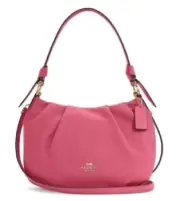 Coach Everly Pebble Leather Bright Violet Pink Crossbody Shoulder Bag C4068 NWT