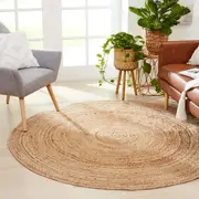 Jute Rug - Natural, Round - 180cm