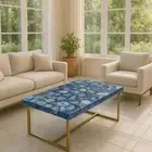 Blue Agate Stone Table – Handmade Slab Furniture for Luxury Living Room Decor