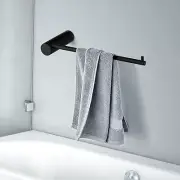 ACA Black Single Hand Towel Ring Holder Hook Hanger SUS304 Bathroom Round Rail