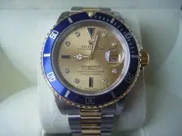 在飛比找Yahoo!奇摩拍賣優惠-ROLEX 16613SG稀有鑽石面盤95成新 16610 