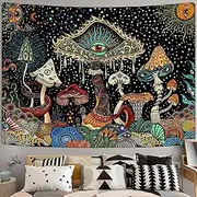 Yeoiat Mushroom Tapestry Hippie Tapestry for Bedroom Cute Tapestries Aesthetic Wall Tapestries Hanging for Bedroom Dorm Living Room (Mushroom, 60.00" x 80.00")