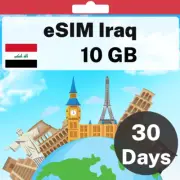 eSIM Iraq - 10 GB - 30 Days - Travel eSIM | QR code activation