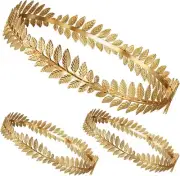 meekoo Roman Laurel Wreath Gold Crown Leaf Headband Greek Goddess Headpiece...