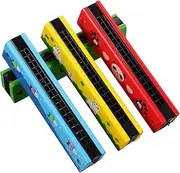 Parliky 4pcs Mouth Organ Set Wooden Harmonica for Early Music Education Portable Musical Instruments for Kindergarten and Elementary School Fun and Educational