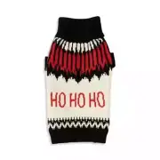Max Bone L72812 Dogs Red/Black/Ivory Ho Ho Ho Dog Knit Turtleneck Jumper Size M