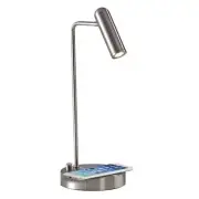 Adesso Desk Lamp W/ Qi Wireless Charging 16.5" LED Antique Brass