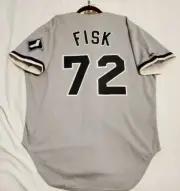 RAWLINGS AUTHENTIC 48 XL CARLTON FISK CHICAGO WHITE SOX VINTAGE JERSEY VERY RARE