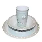 Christmas Dinner Plate Bowl and Cup Set Children's Polar Bear Design