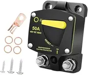 Abbraccia Durable Circuit Breaker Enclosure Simple to Set Up Resettable Switch 12V-48V DC for Electronic Vehicles, 50A