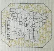 Dena Cross Stitch Canvas Christmas Angel with Trumpet Musical Instruments